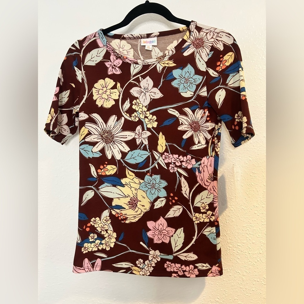 LuLaRoe Multicolor Floral Short Sleeve Top Size XS